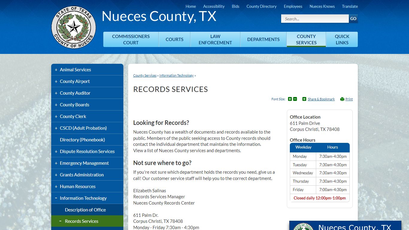 Records Services | Nueces County, TX